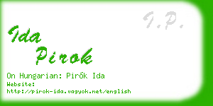 ida pirok business card