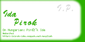 ida pirok business card